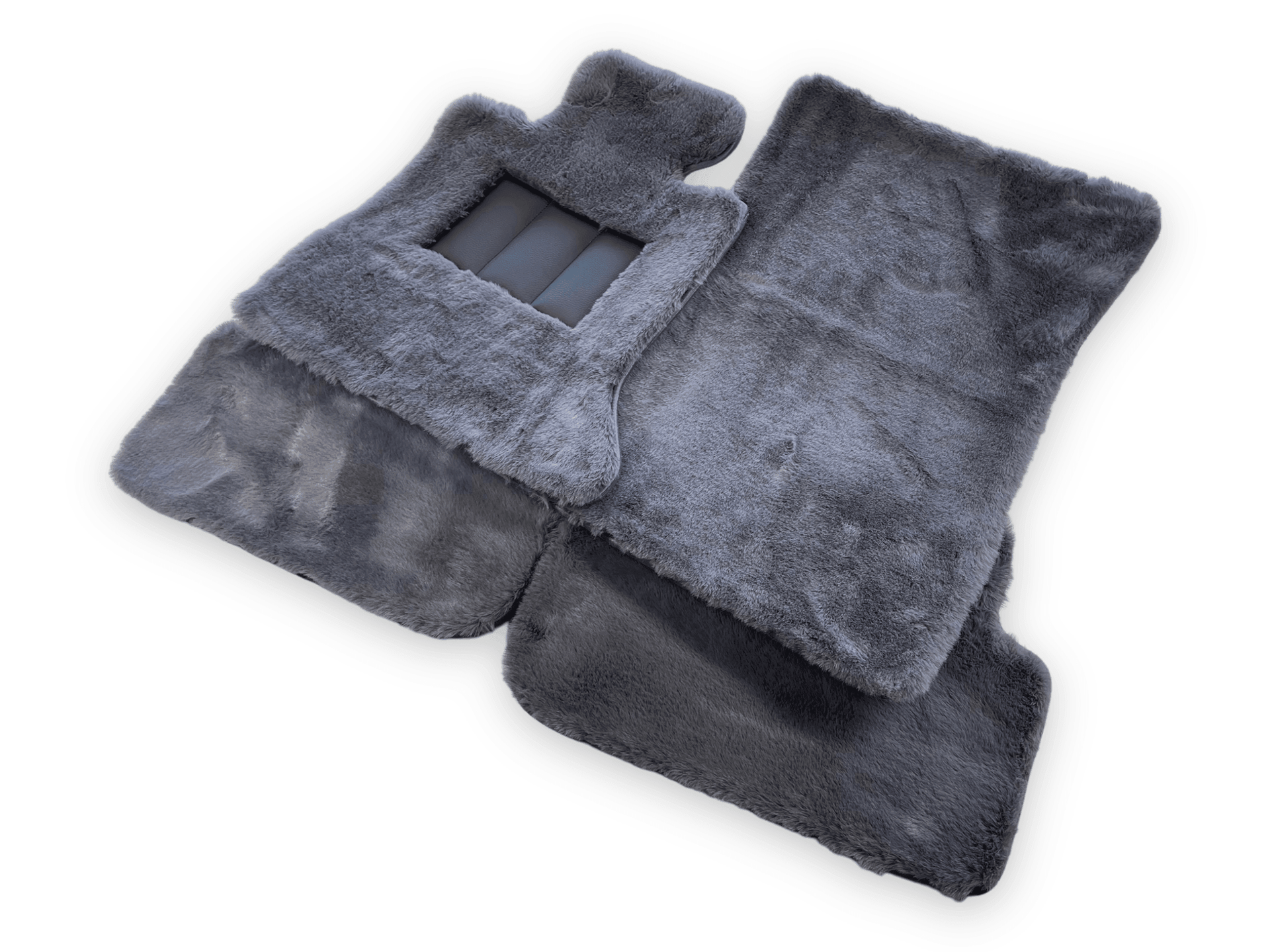 Dark Gray Sheepskin Floor Mats For Rolls Royce Dawn Rr6 2016-2023 Er56 Design Brand - AutoWin