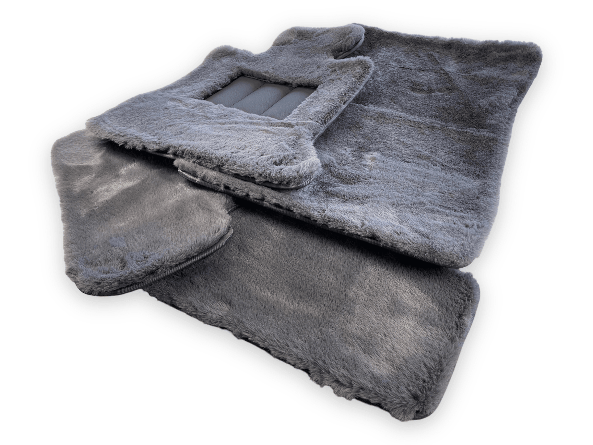 Dark Gray Sheepskin Floor Mats For Rolls Royce Wraith 2013-2023 Er56 Design - AutoWin
