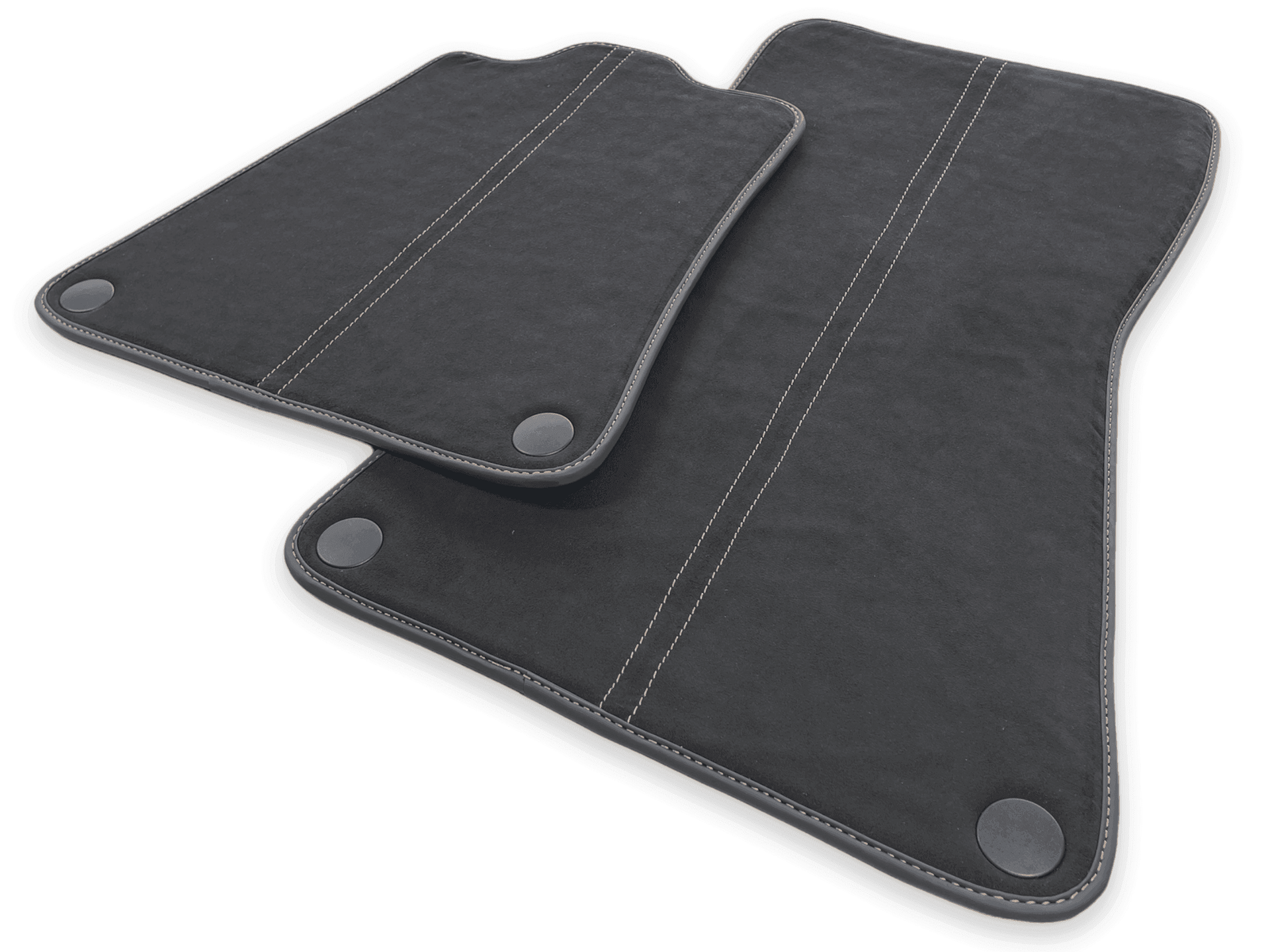 Floor Mats For McLaren 600LT (2018-2020) Alcantara Black Tailored Carpets With Orange Sewing - AutoWin