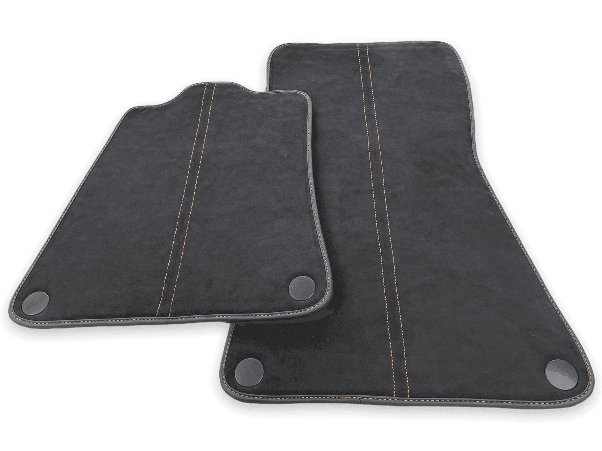 Floor Mats For McLaren 600LT (2018-2020) Alcantara Black Tailored Carpets With Orange Sewing - AutoWin