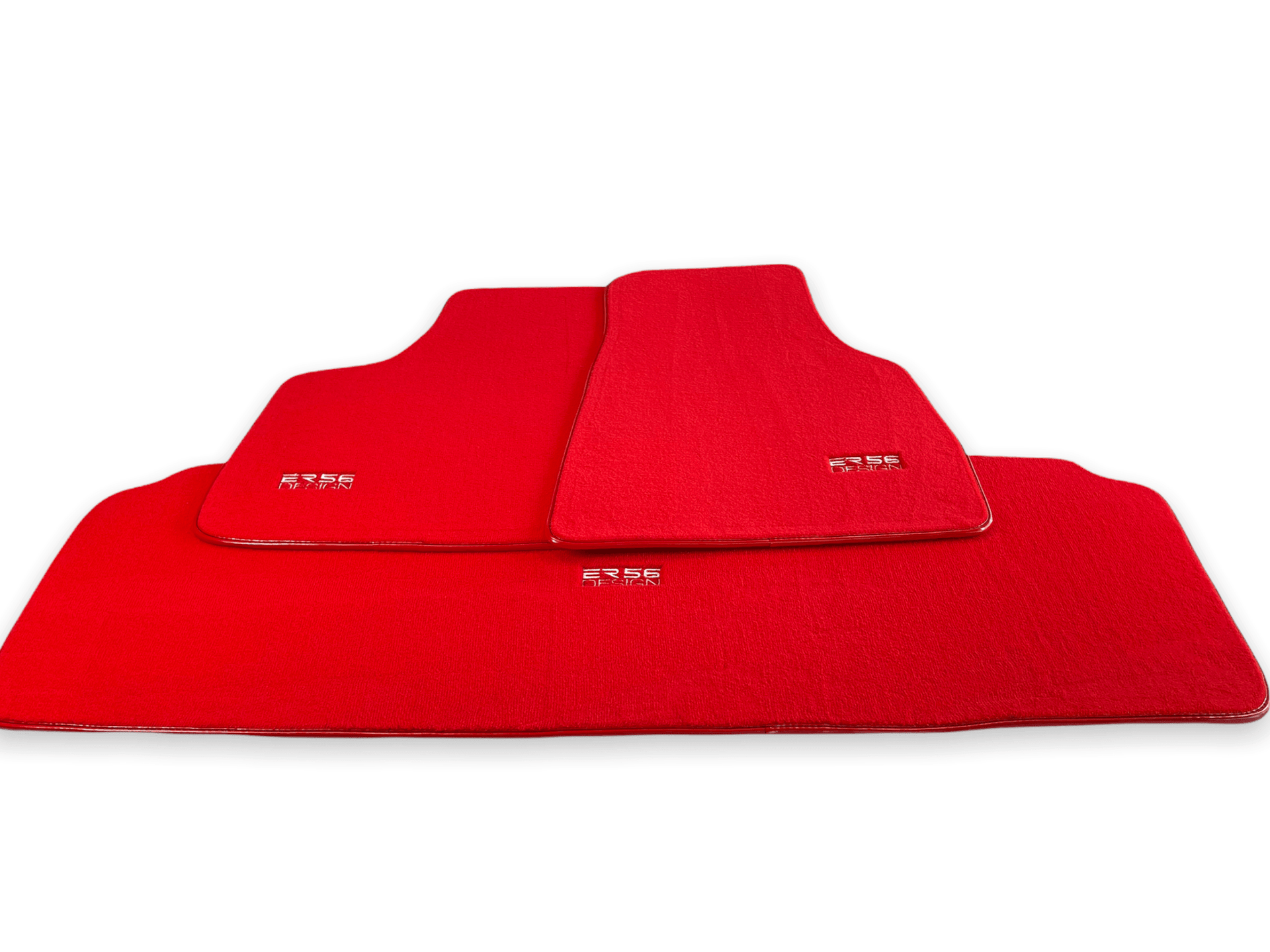 Floor Mats For Tesla Model 3 Red Tailored Carpets ER56 Design - AutoWin