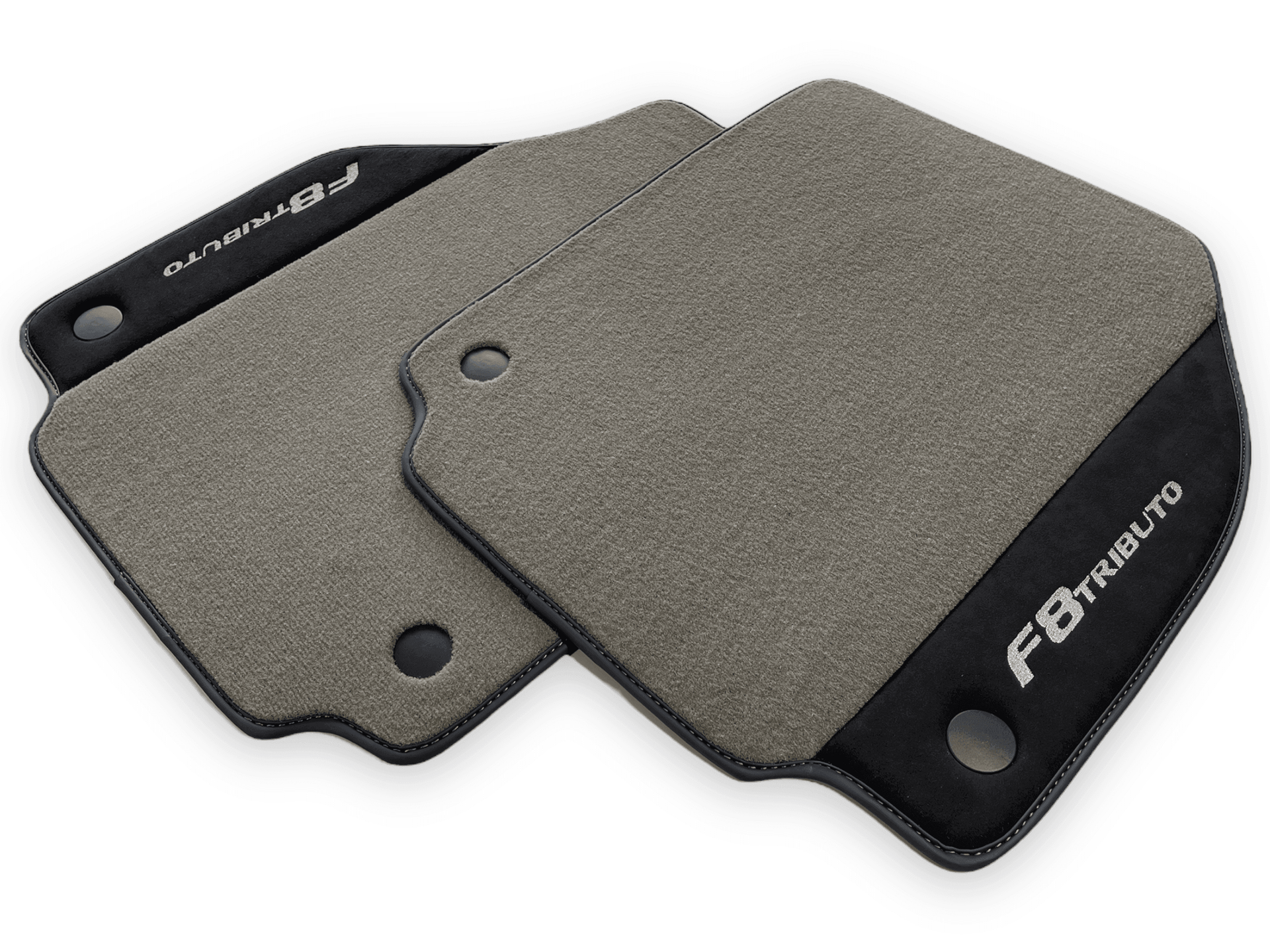 Gray Floor Mats For Ferrari F8 Tributo 2019-2022 With Alcantara Leather - AutoWin