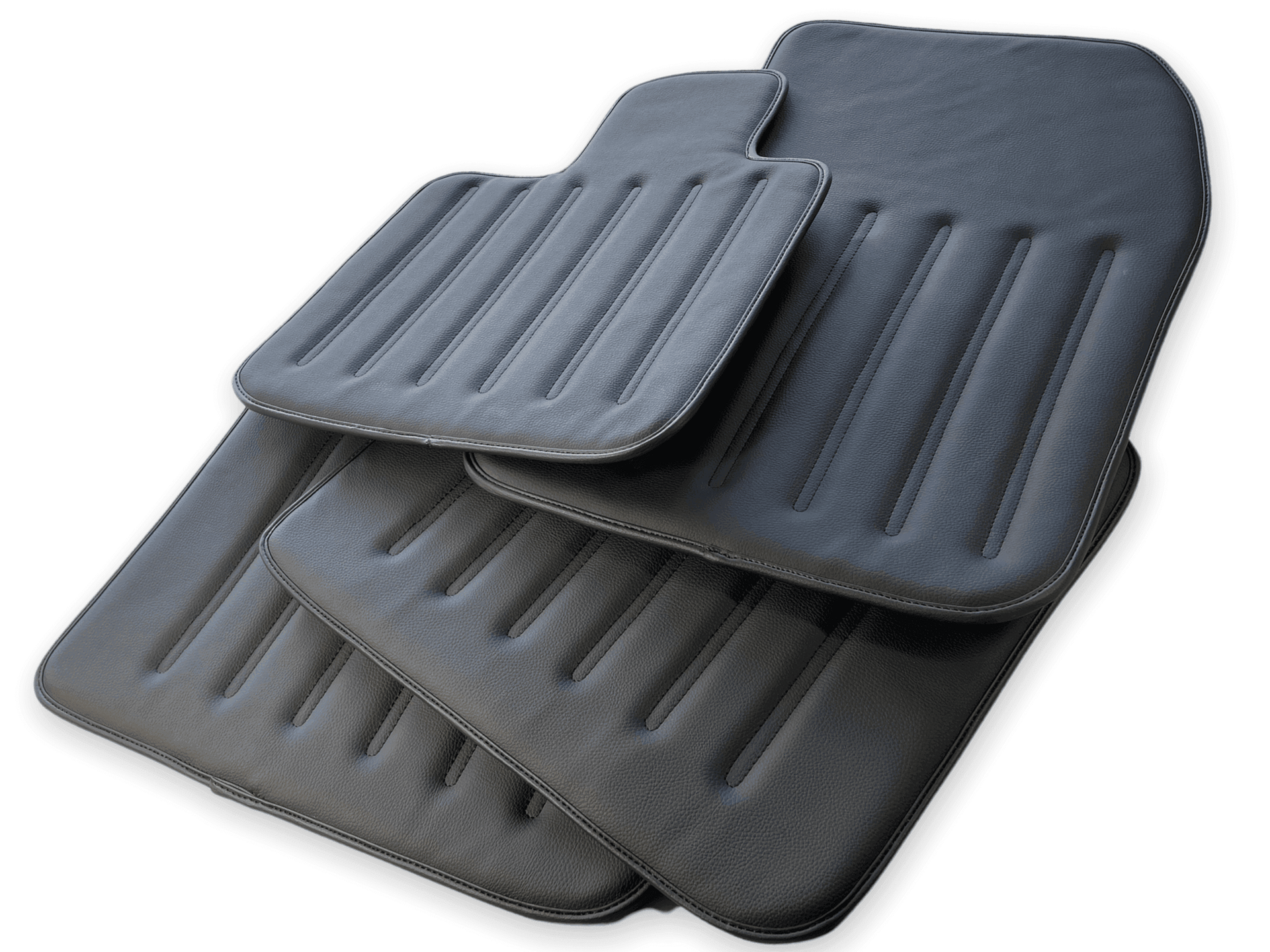 Leather Floor Mats For Rolls Royce Black Badge Ghost Series II (2021-2024) Black - AutoWin