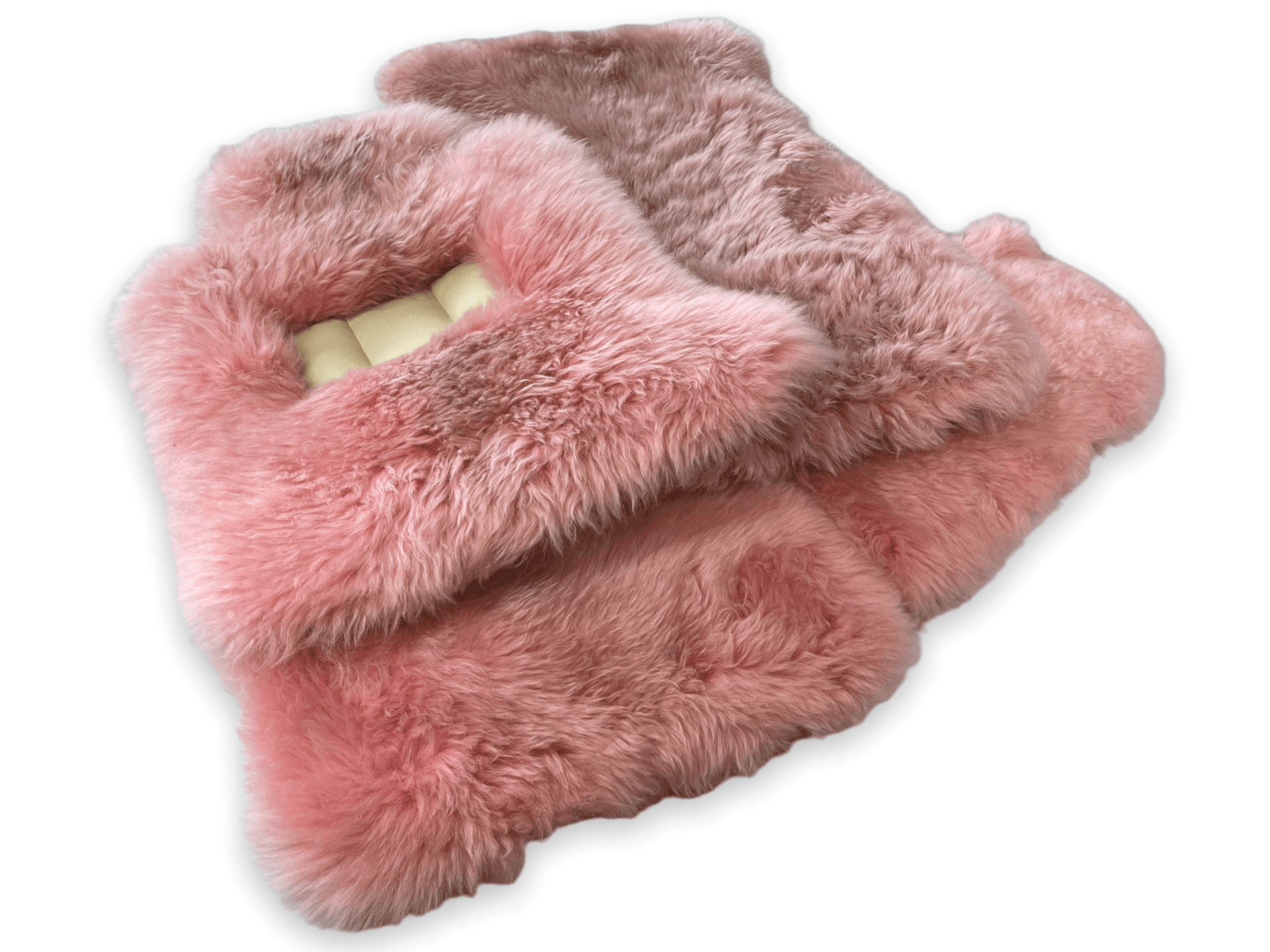 Pink Sheepskin Floor Mats For Rolls Royce Cullinan Er56 Design Brand - AutoWin