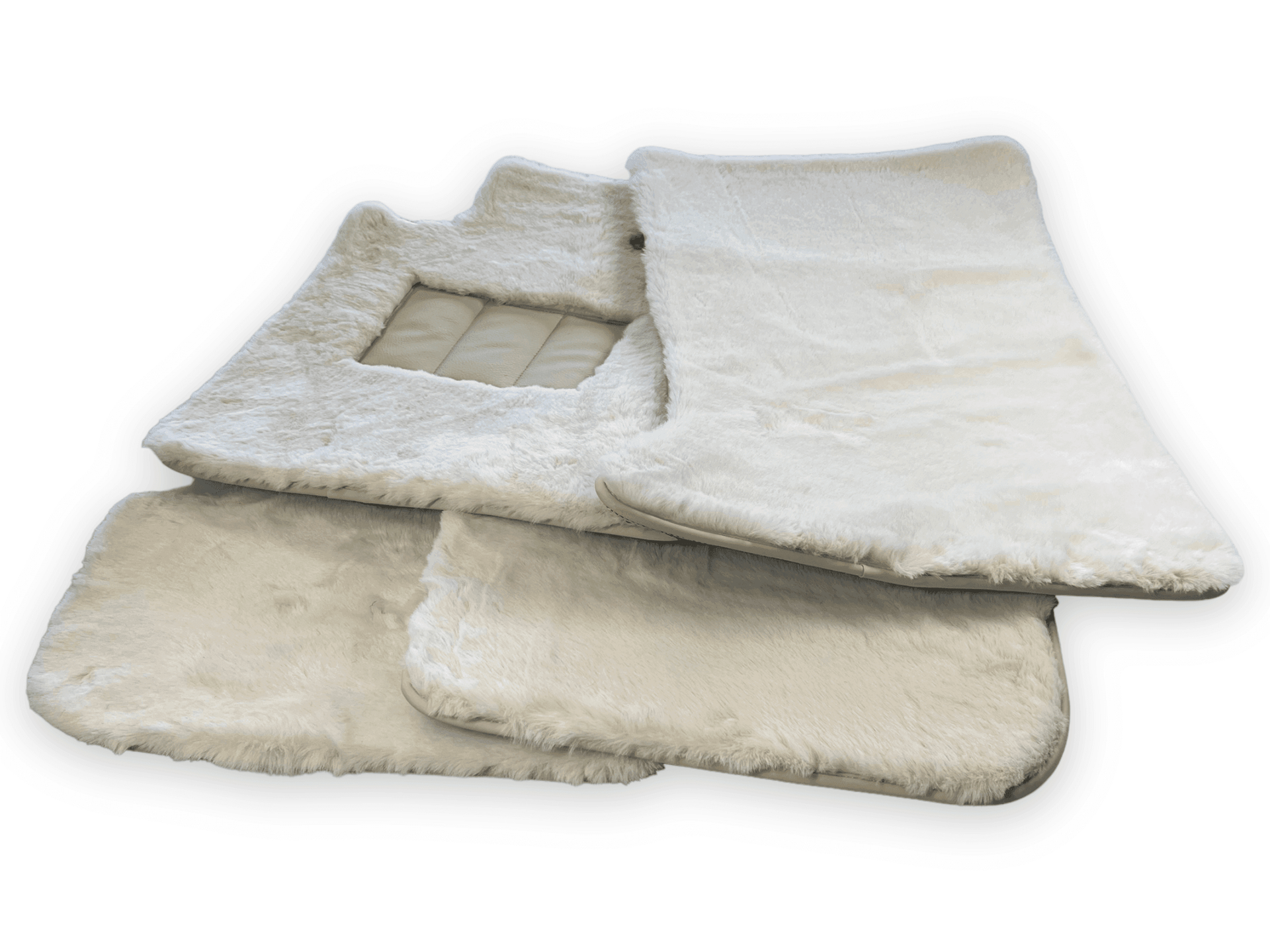 White Sheepskin Floor Mats For Rolls Royce Phantom Drophead Coupe - AutoWin