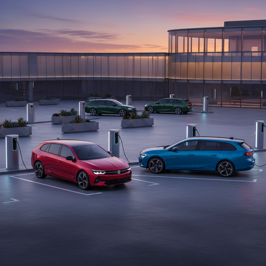 Editorial, photo-realistic HERO for an automotive daily news article titled "Vauxhall Astra Gets Bold New Look and Improved Range – Daily Car News (20