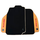 Black Floor Mats For Ferrari 488 GTB (2015-2022) with Beige Nappa Leather - AutoWin