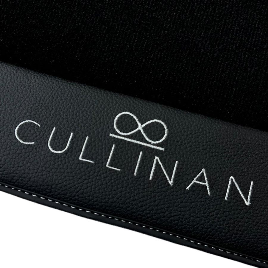 Black Floor Mats for Rolls Royce Cullinan with Black Leather - AutoWin