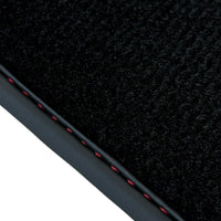 Black Floor Mats for Rolls Royce Cullinan with Red Alcantara Leather - AutoWin