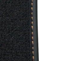Black Floor Mats for Rolls Royce Cullinan with Orange Leather - AutoWin