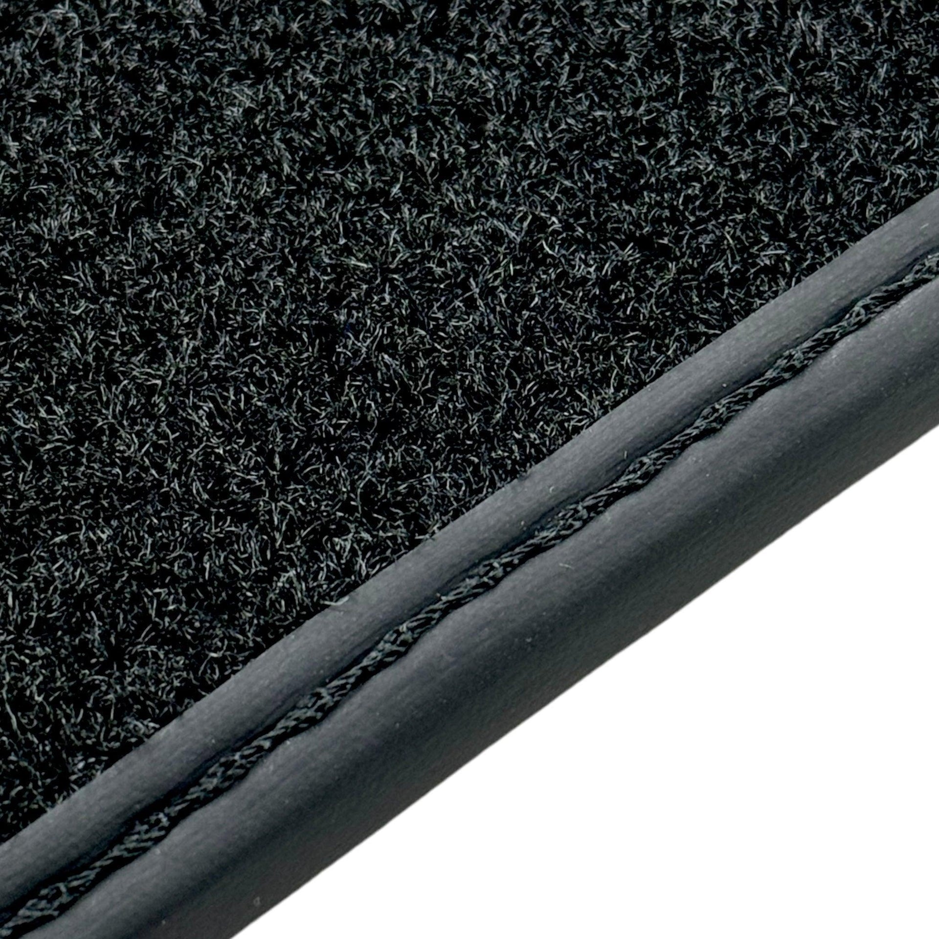 Black Leather Floor Mats for Rolls Royce Phantom Drophead Coupe (2007-2016) ER56 Design - AutoWin