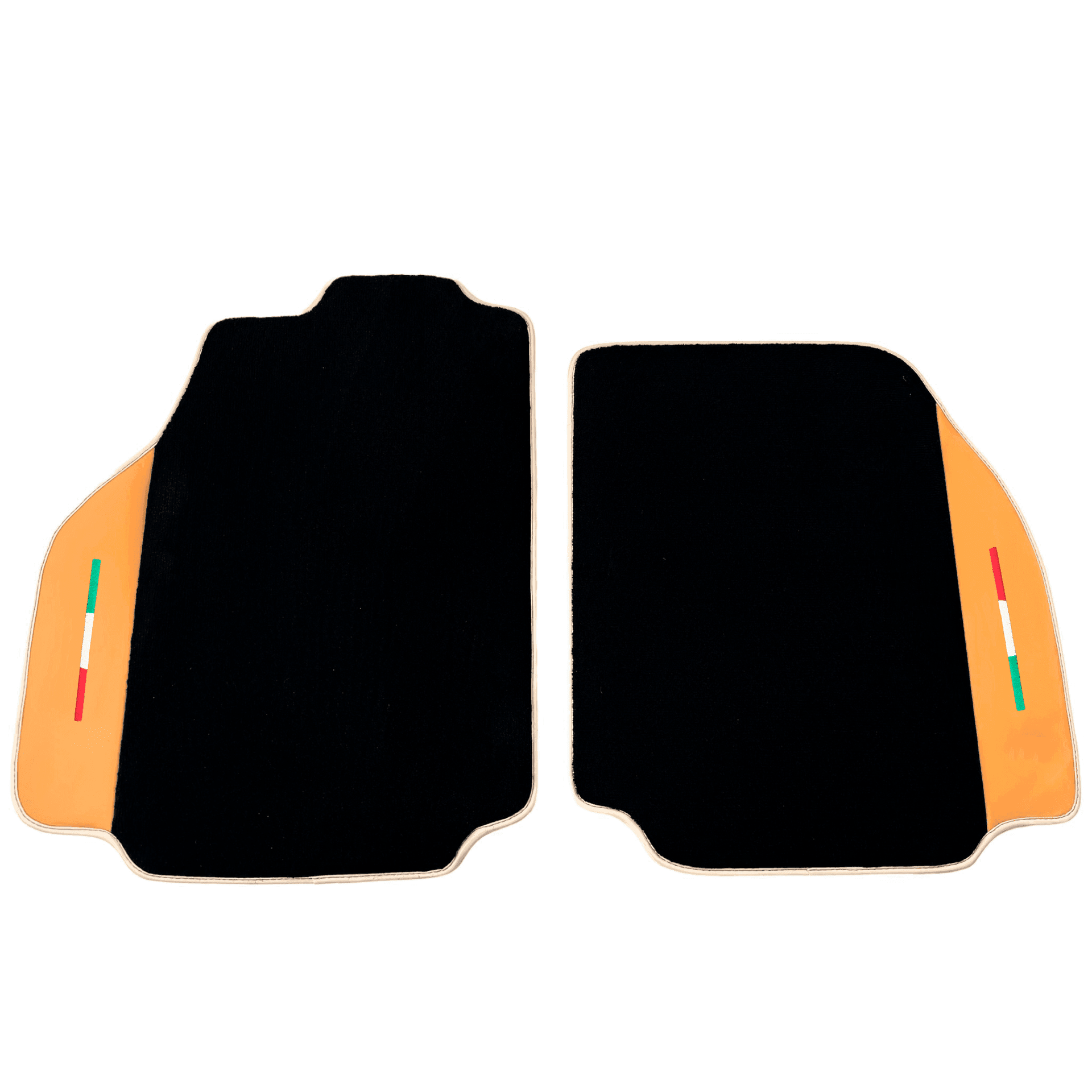 Black Floor Mats For Ferrari 488 Pista Spider (2019-2021) with Beige Nappa Leather