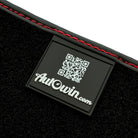 Black Floor Mats for Rolls Royce Cullinan with Red Alcantara Leather - AutoWin