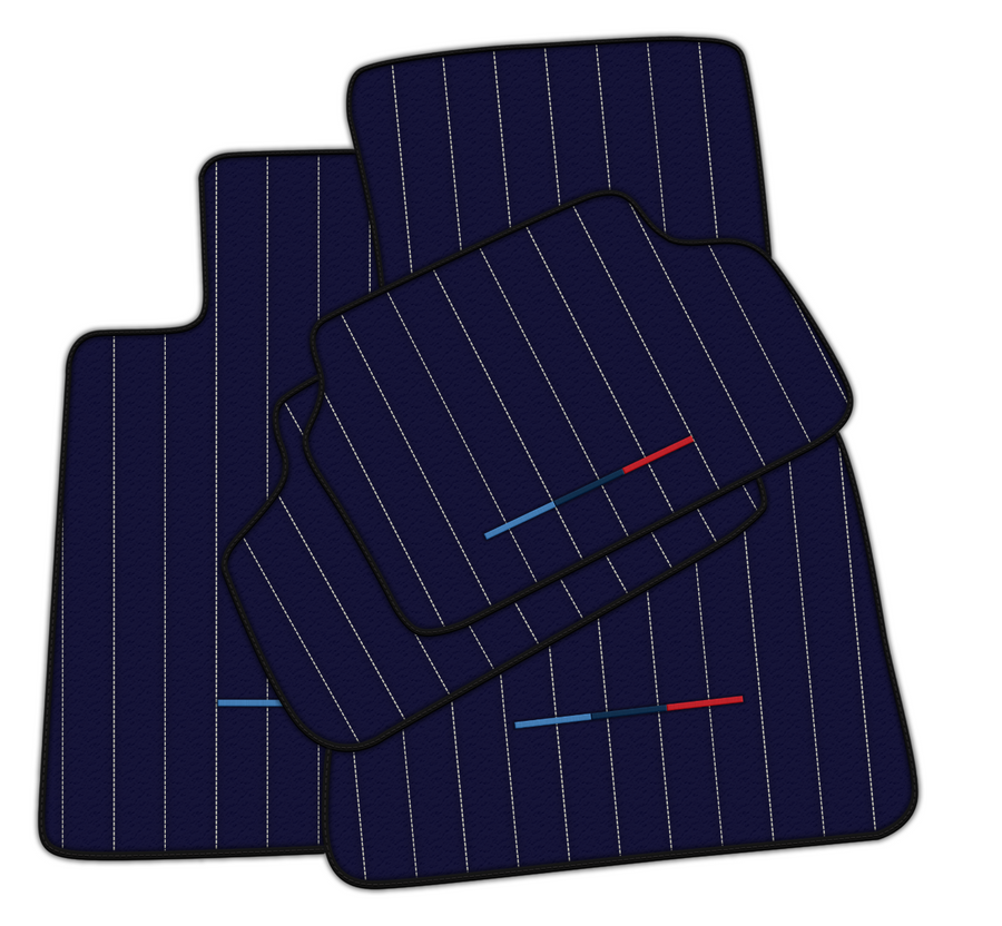 Stylish Customizable Dark Blue Leather Floor Mats for BMW i8 Series l12 I15