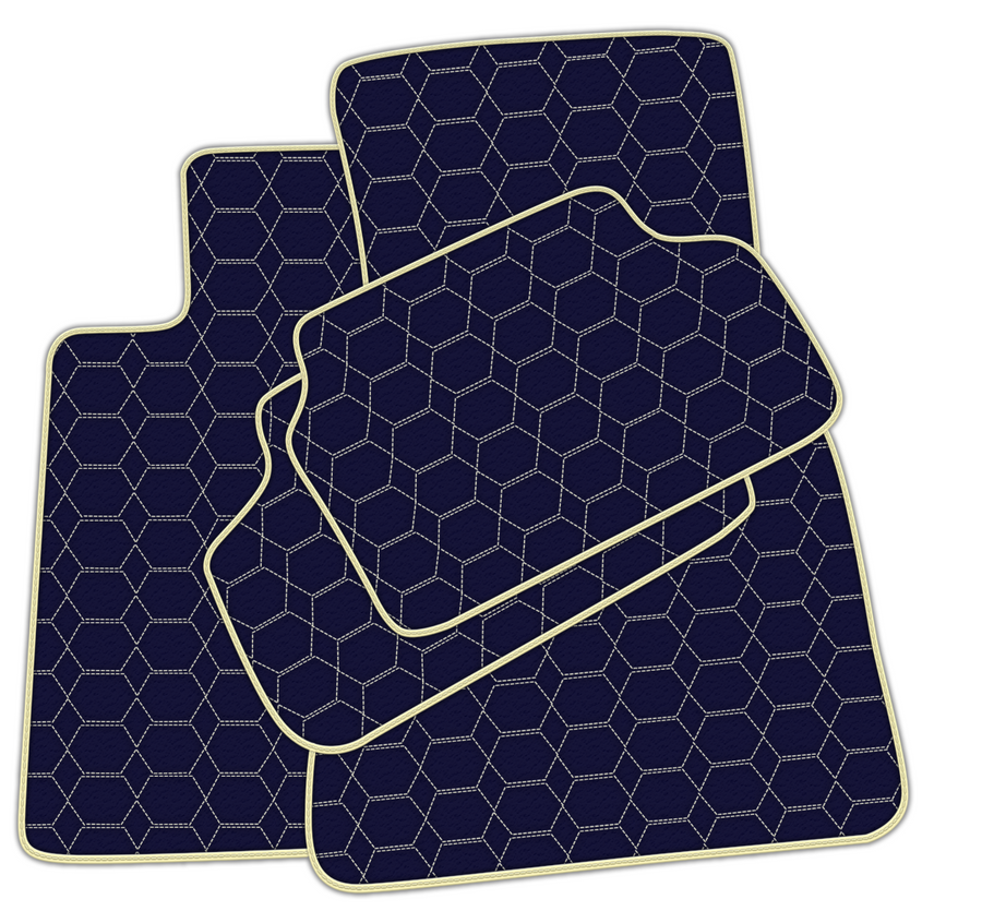 Stylish Customizable Dark Blue Leather Floor Mats for BMW i8 Series l12 I15