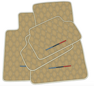 Customized Design Beige Leather Floor Mats for BMW G20 4-door Sedan (2019-2024) with Double Diamond Pattern