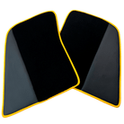 Black Floor Mats for Ferrari 296 GTB (2022-2024) with Leather and Yellow Trim - AutoWin