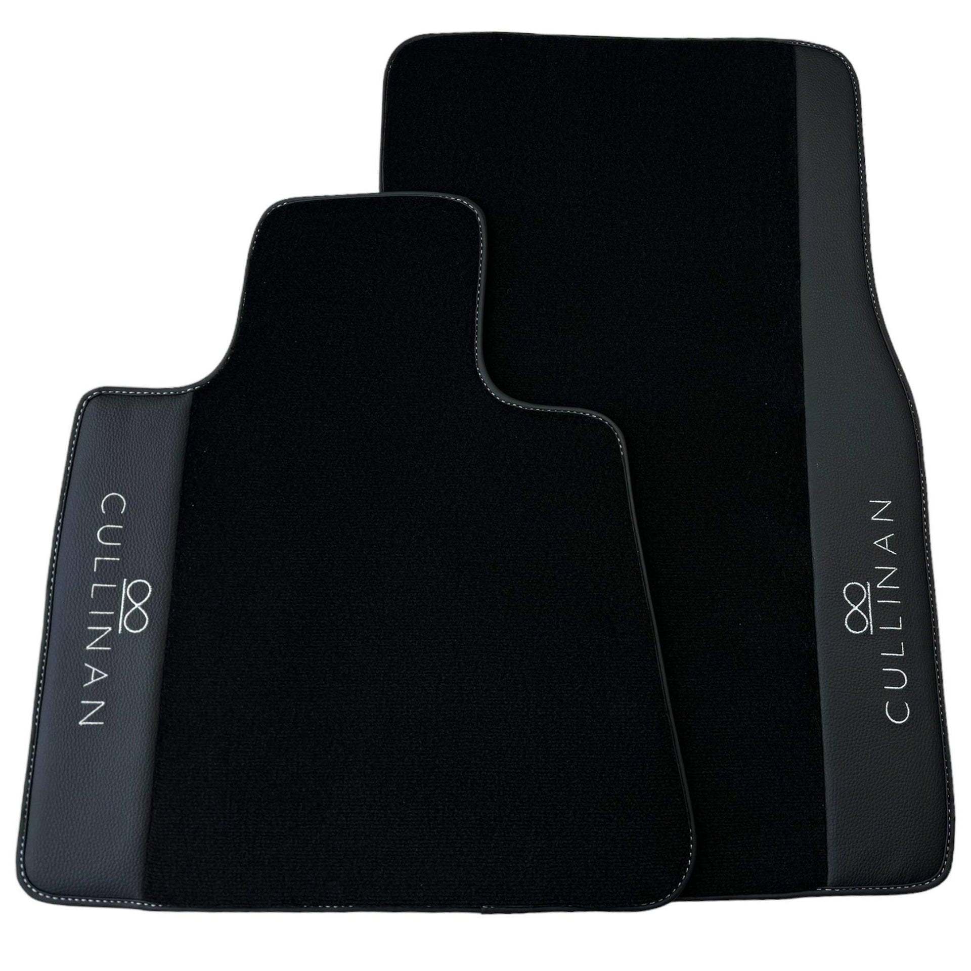 Black Floor Mats for Rolls Royce Cullinan with Black Leather - AutoWin
