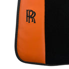 Black Floor Mats for Rolls Royce Cullinan with Orange Leather - AutoWin