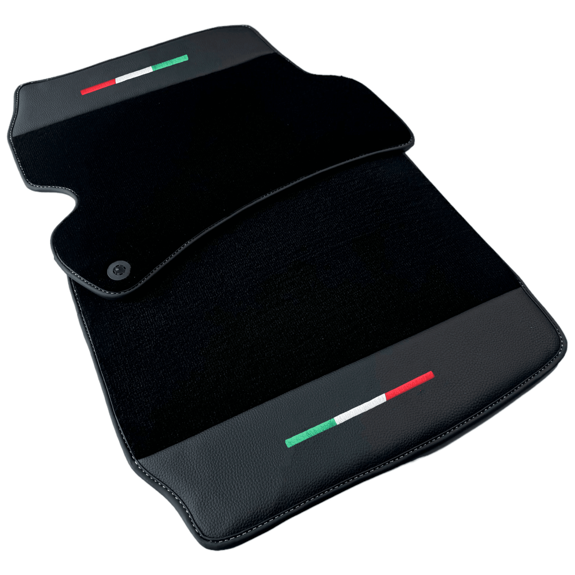 Black Floor Mats for Ferrari Portofino M with Leather | AutoWin