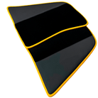 Black Floor Mats for Ferrari 296 GTB (2022-2024) with Leather and Yellow Trim - AutoWin