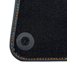Black Floor Mats for Rolls Royce Ghost Series I (2010–2020) with Orange Leather - AutoWin