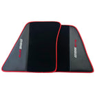 Black Floor Mats for Ferrari 296 GTB (2022-2024) with Carbon Fiber | Red Trim - AutoWin