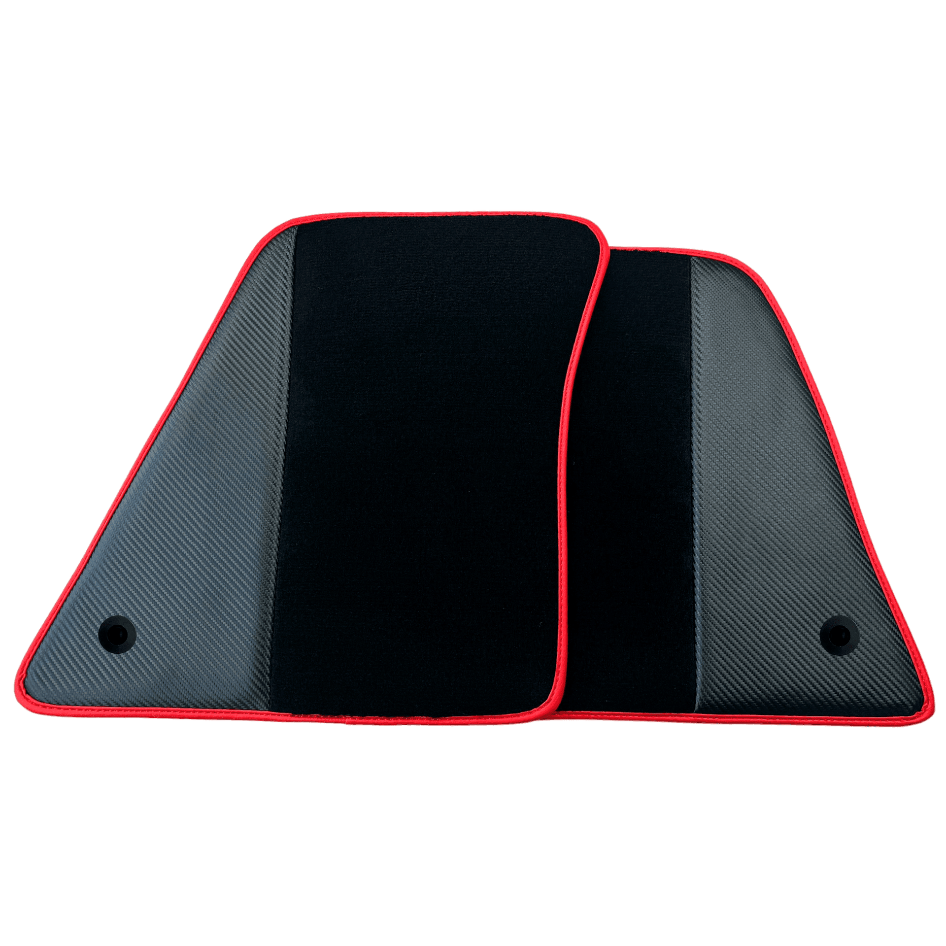 Black Floor Mats for Ferrari 296 GTS (2022-2024) with Carbon Fiber | Red Trim - AutoWin