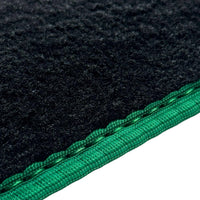 Black Floor Mats for Ferrari Purosangue with Green Trim | Italian Edition - AutoWin