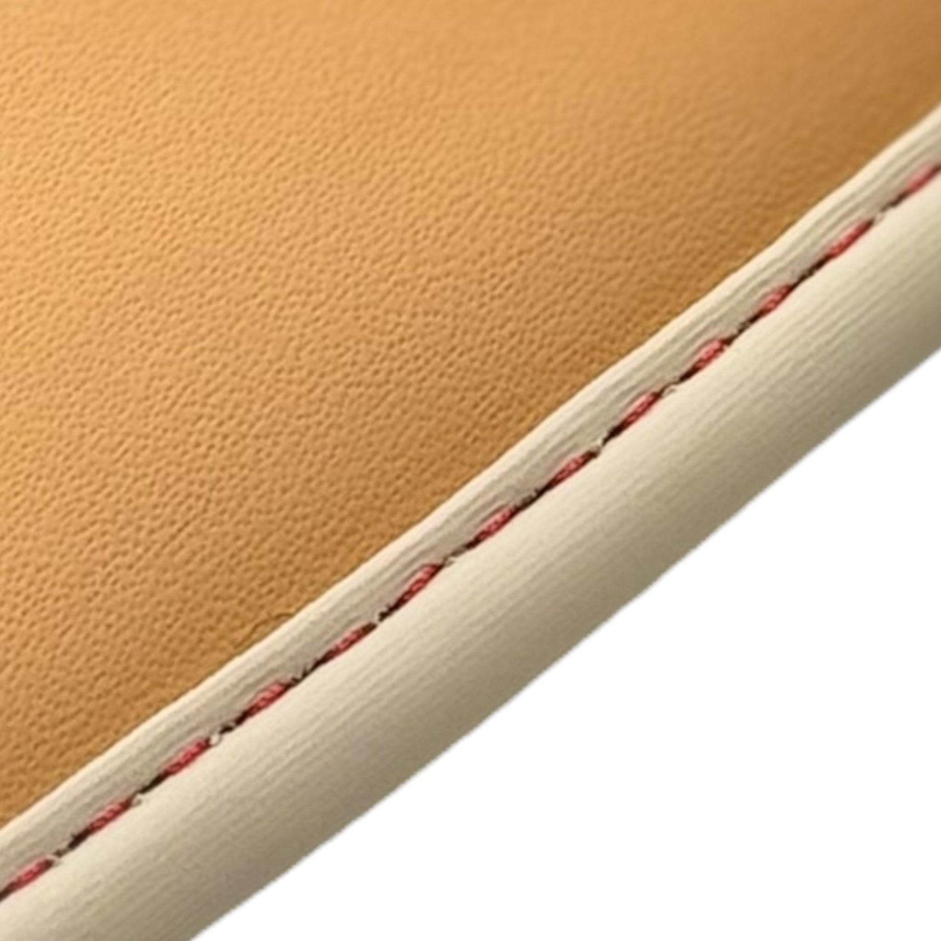 Black Floor Mats For Ferrari 488 Spider (2016-2022) with Beige Nappa Leather Borders - AutoWin