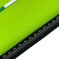 Black Floor Mats for Lamborghini Urus with Green Leather | Black Logo - AutoWin