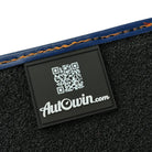 Dark Blue Floor Mats for Rolls Royce Cullinan with Orange Leather - AutoWin