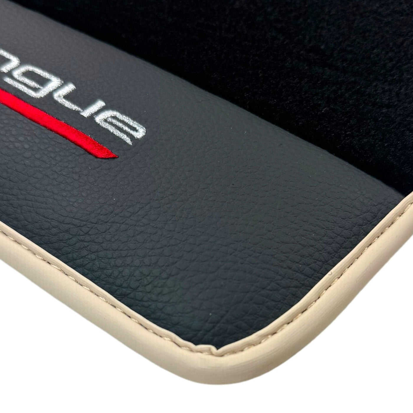 Black Floor Mats for Ferrari Purosangue with Leather and Beige Trim | Italian Edition - AutoWin