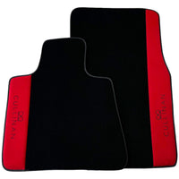 Black Floor Mats for Rolls Royce Cullinan with Red Alcantara Leather - AutoWin
