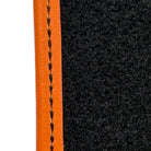 Black Sheepskin Floor Mats for Rolls-Royce Dawn Orange Leather Trim - AutoWin