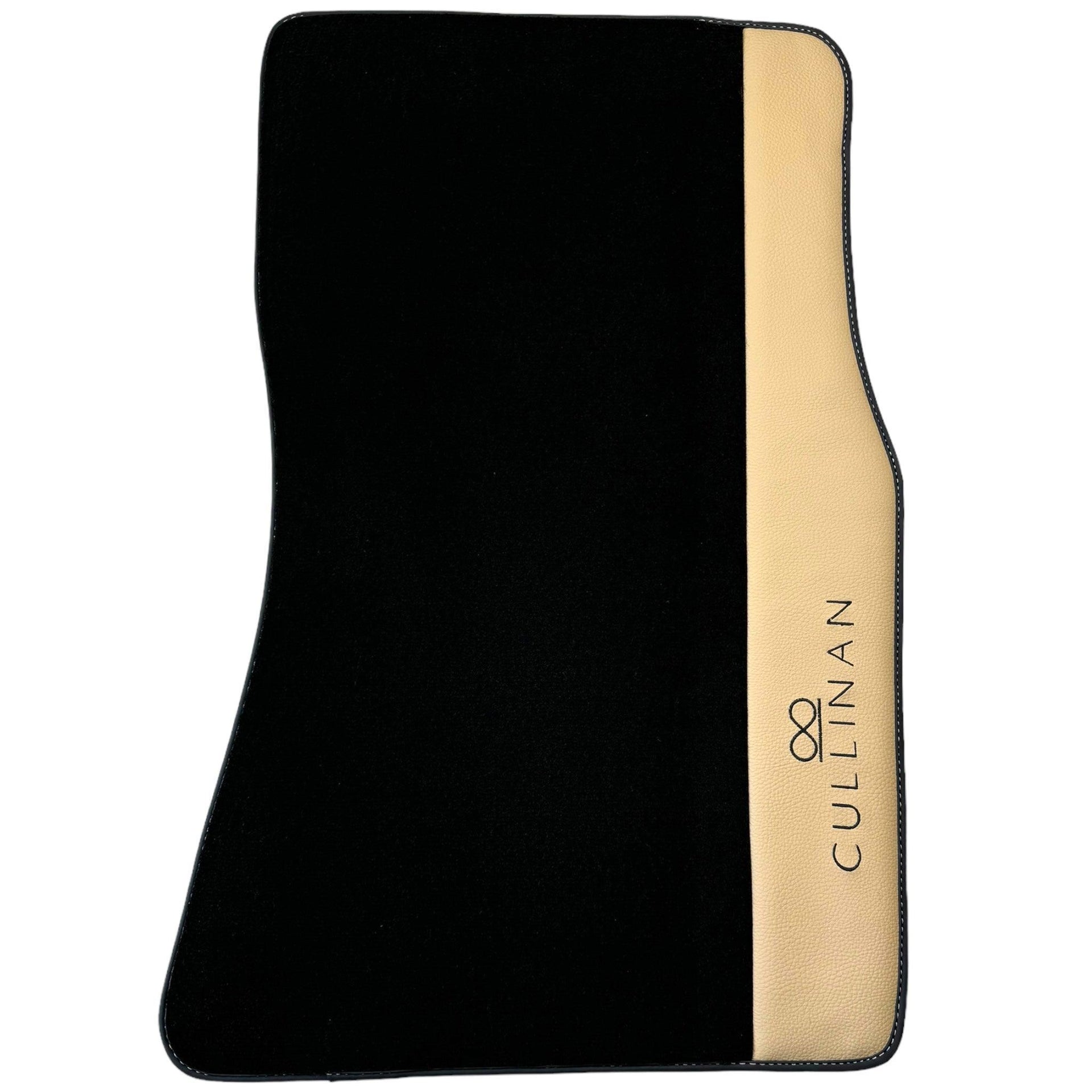 Black Floor Mats for Rolls Royce Cullinan with Beige Leather - AutoWin