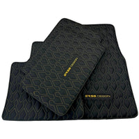 Black Leather Floor Mats for Rolls-Royce Ghost Series II (2021-2024) ER56 Design - AutoWin