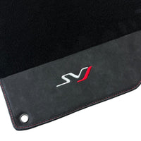 Black Floor Mats for Lamborghini Aventador SVJ with Alcantara Leather - AutoWin