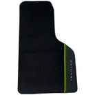 Black Floor Mats for Lamborghini Huracan Tecnica with Alcantara Leather | Green Edition - AutoWin
