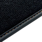 Black Floor Mats for Rolls Royce Ghost Series I (2010–2020) with Orange Leather - AutoWin