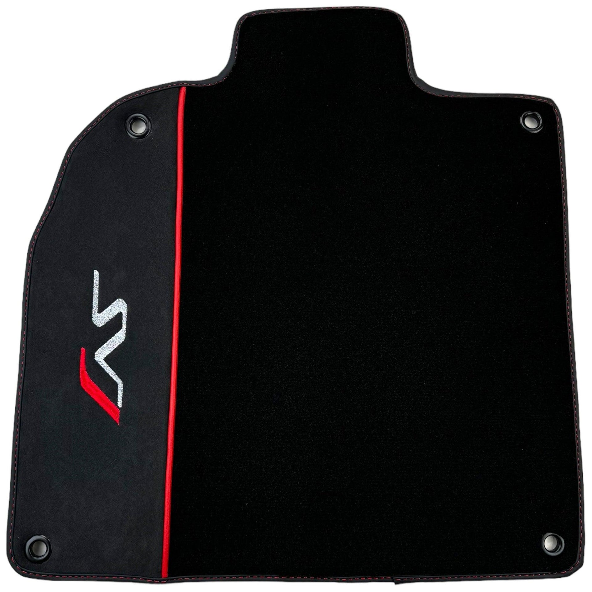 Black Floor Mats for Lamborghini Aventador SVJ with Alcantara Leather - AutoWin