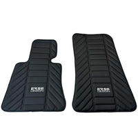 Black Leather Floor Mats for Rolls Royce Black Badge Wraith ER56 Design - AutoWin