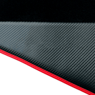 Black Floor Mats for Ferrari 296 GTS (2022-2024) with Carbon Fiber | Red Trim - AutoWin