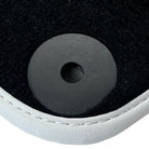 Black Floor Mats for Lamborghini Huracan EVO (2014-2023) with White Trim - AutoWin