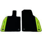 Black Floor Mats for Lamborghini Aventador with Green Leather - AutoWin