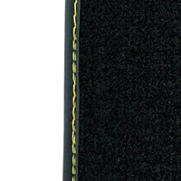 Black Floor Mats for Ferrari 488 Pista Spider (2019-2021) with Yellow Leather | Italian Edition - AutoWin