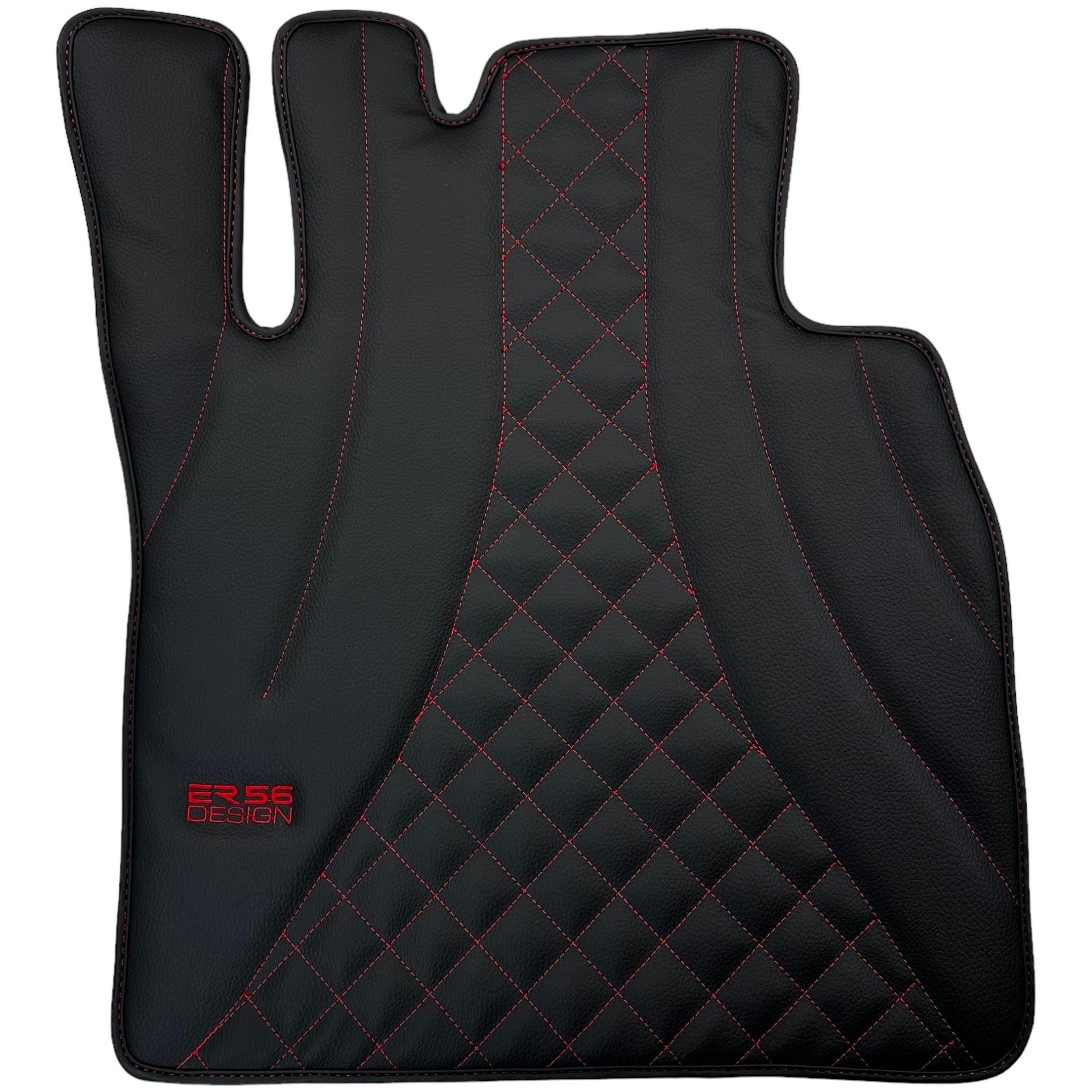 Black Leather Floor Mats for Mercedes-Benz G Class W463 (2008-2018) ER56 Design - AutoWin
