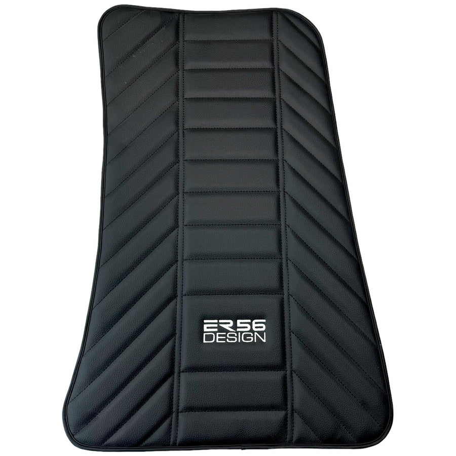 Black Leather Floor Mats for Rolls Royce Phantom VIII (2017-2024) ER56 Design - AutoWin