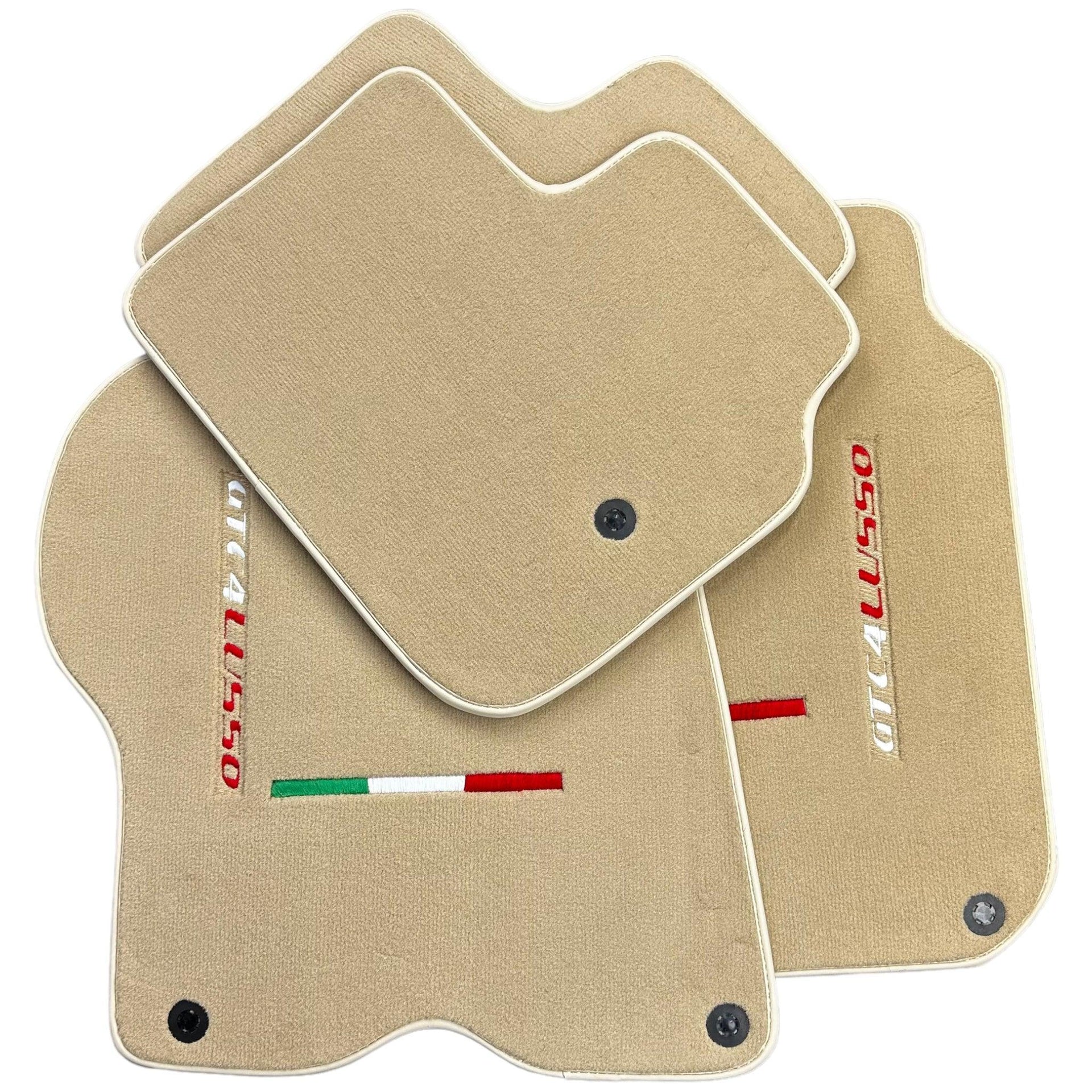 Beige Floor Mats for Ferrari GTC4 Lusso (2016-2023) Italian Edition - AutoWin