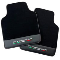 Black Floor Mats for Ferrari Purosangue with Leather and Black Trim | Italian Edition - AutoWin